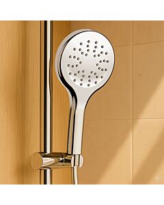 AquaCraft 110 Handbrause 120 mm | 1 Strahlart | Duschkopf wassersparend 6 L/min verchromt   | Brausekopf Regendusche Easy Clean | Duschbrause Standardanschluss